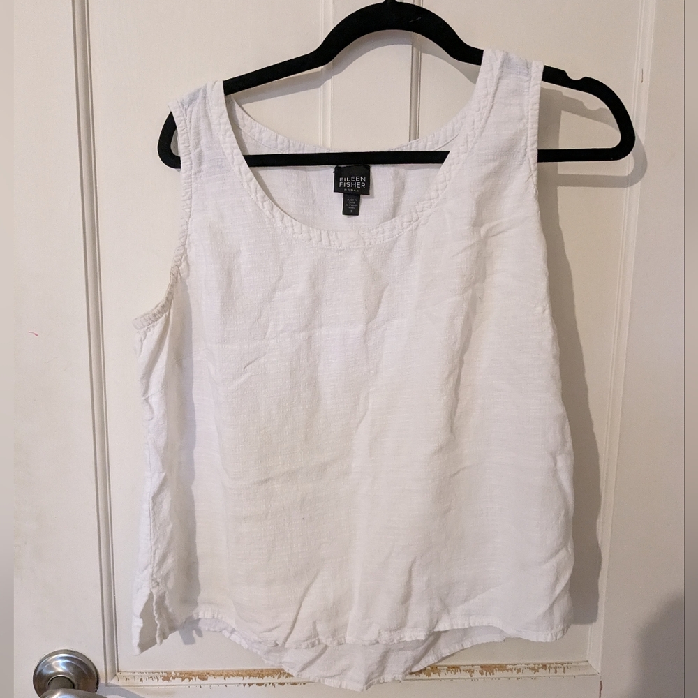 Eileen Fisher 1X White Linen Tank